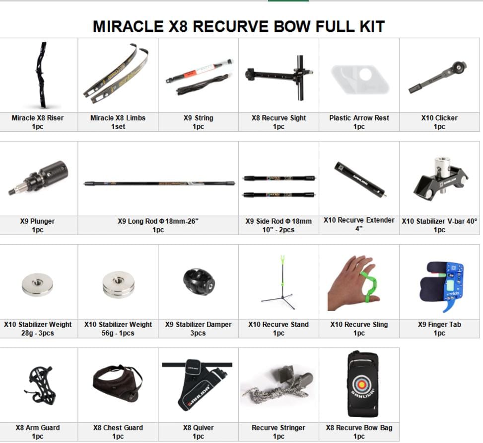 Miracle X8 Recurve Bow Kit - Image 2